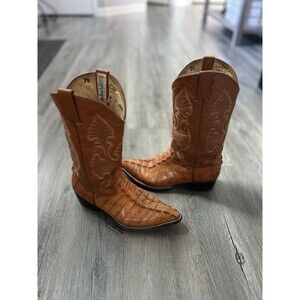 Alligator Western Cowboy Boots Womens Size 10 Men's size 8 Cara Blanca